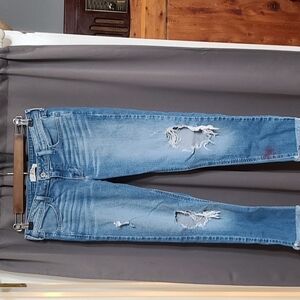 Hollister Juniors Jeans Cropped Distressed Pockets Size 5/27 GUC READ